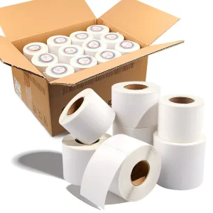 Factory Customizable White Heat Transfer Barcode Label with Clear Strong Adhesive Coated Paper for Grocery Use