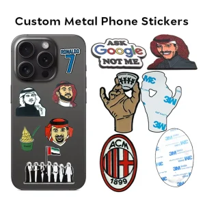 Factory Direct 3D Metal Phone Stickers Plated Engraved Phone Decals for Phone Decoration