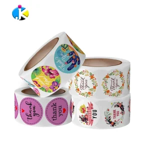 Factory Direct Sales Thank You for Stickers Floral Decorations Sealing Stickers 1 inch Customization