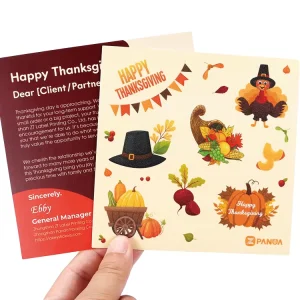Factory Direct Thanksgiving Stickers Custom Die Cut Logo Printing Waterproof Vinyl Labels For Supermarkets And Product Packaging