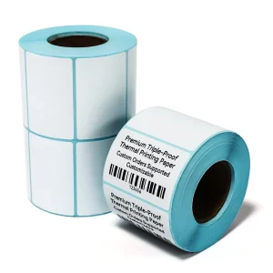 Factory High Quality Waterproof Barcode Sticker Roll 40x30mm 40x60mm Sizes 1000 Pcs Adhesive Thermal Paper Label Roll