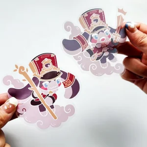 Factory Price Custom Printed Transparent Private Logo Cute Stickers Waterproof Removable Easy Peel Off PVC Vinyl Clear Stickers