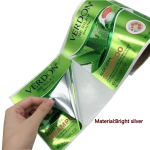 Fashion Design Custom Strong Adhesive Holographic Shampoo Labels Vinyl Stickers with Custom Shapes and Printing