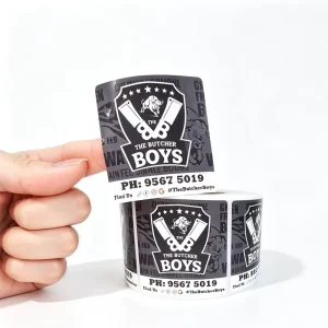 Fashion Style Custom Brand Vinyl PVC Tear-resistant Label Sticker Rolls for Daily Necessities