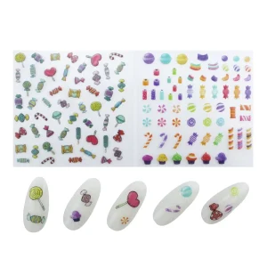 Fashionable Plastic Nail Art Stickers Beautiful 3D & 2D Summer Design Decorative for Fingers