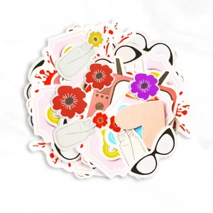 Floral Decorated Die Cuts Adhesive Stickers for Scrapbooking DIY Craft