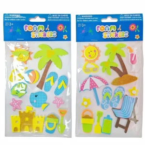 Foam EVA Stickers Sun Chair Umbrella Flip Flops Sand Enjoy Life Designs Beach Patterns for Children Outdoors Party