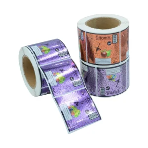 Food Grade Custom Shape Self Adhesive Scratch off Oil Proof Durable Holographic Printed Packaging Sticker Roll Vinyl