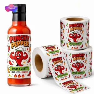 Food Label Sticker Waterproof Chili Sauce Label Custom Stickers for Business Logo Customized Packaging Sticker Roll