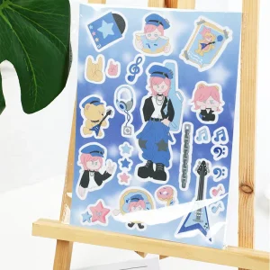 For Eco Friendly Customized Paper Stickers Sand Glitter Frosted Design Custom Size Available