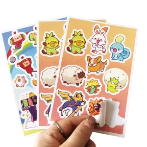 Free Design NO MOQ Custom Print Holographic Waterproof Vinyl Kiss Cut DIY Cute Cartoon Sticker Sheet for Kid Bumper Laptop Gift