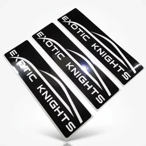 Free Proofing Individual Die Cut Logo Stickers Custom Printing Black Background High Quality Waterproof Adhesive Label