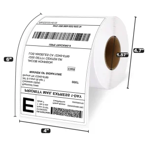 Free Sample China Waterproof 4X6 Thermal Labels Thermal Sticker Roll Thermal Shipping Label Sticker Thermal Paper