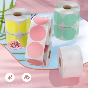 Full Color Thermal Label Sticker Printing 1.5 Inch Coated Paper Printer Packaging Labels Rolls