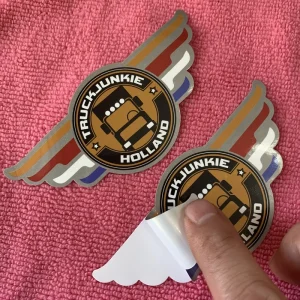 Funny Design Wing logo UV Proof Vinyl Sticker Decal waterproof Strong Glue Backing PVC Plastic Sticker