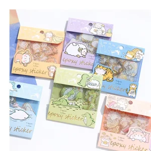 Glitter Crystal Stickers Flake Kawaii Cute Animal Stickers Vinyl Laser Phone 3D Waterproof Flake Stickers Pack