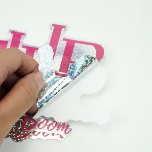 Glitter Holographic Stickers Business Brand Custom Die Cut Vinyl Sticker for Laptop Bumper Skateboard Water Bottles