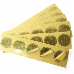 Glitter Peelable Custom Printed 3D Embossed Brand Logo Gold Foil Adhesive Labels Stickers