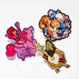 Glitter Sticker For Product Packaging And Brand Logo Vinyl Material Waterproof Eco Friendly Adhesive Custom Printing