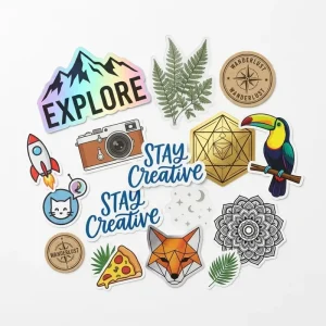 Glossy Custom Die Cut Decals for Brand Promotion and Retail Packaging Premium Waterproof Self Adhesive Stickers