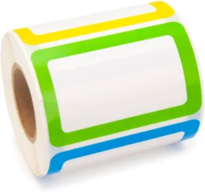 Glossy Reusable Custom Adhesive Sticker Name Tag Multi Color Labels Waterproof Paper Grocery Use Hot Melt Acrylic Glue