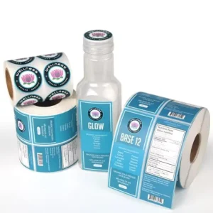 Glossy Waterproof Roll Print Cosmetic Adhesive Labels Bottle Stickers Packaging Logo Vinyl Private Label Sticker Custom