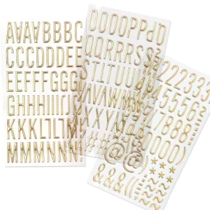 Gold Holographic English Alphabet Sticker Self-Adhesive Vinyl Die Cut Logo Decal All-Goo Card Paster