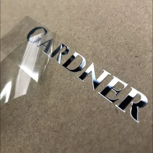 Gold Nickel Car Accessories PVC Metal Sticker Logo Decal for Laptop Notebook Refrigerator Car Guitar Promotional Stickers