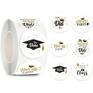 Graduation Season Theme Decorative Stickers Self adhesive Circular Small Decals