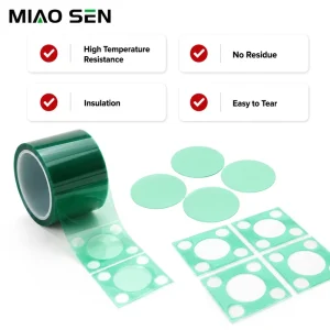 Green PET Polyester Film Single Sided Silicone Adhesive Tape High Temperature Resistant Adhesive Sticker Paper For Electronic