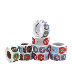 Halloween Christmas Factory-Direct Supply Creative Adhesive Stickers Decorative Roll-Style Gold-Foil Labels Custom Logo