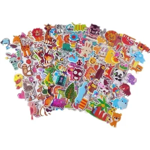 Hand Drawn PET Vinyl Glossy Matte Options Sticker Sheet for Luggage Shoes Custom Artwork PVC Labels Bubble Stickers