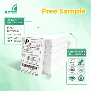 Heavy Duty 4×6 Thermal Shipping Labels Fanfold 100x150mm Logistics Barcode Sticker Paper Waterproof for Small Business Owner