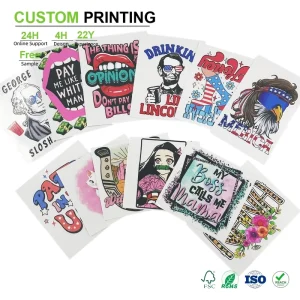High Definition UV DTF Vibrant Link Custom UV DTF Transfer Waterproof 3D Raised Varnish For Libbey Glass Cup Wraps