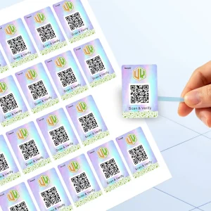 High End Custom Holographic Waterproof Oil Proof Heat Sensitive Scratch off Anti Counterfeiting Security Adhesive Labels