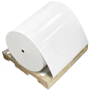 High Glossy Sticker Jumbo Rolls Cast-coated Art Paper Sticker Packaging Labels Self Adhesive Paper Roll Labels Flexographic