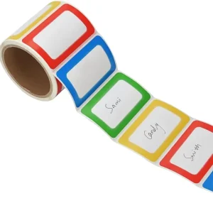 High Quality 200 Sticker Adhesive Name Tag Labels Reusable Glossy Plain Design in Colorful Options