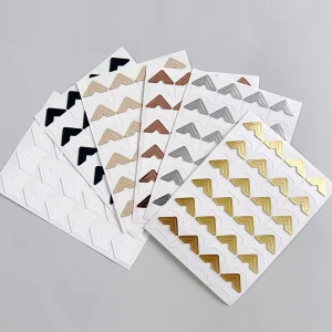High Quality 24pcs Kraft Paper Material Corner Stickers Photo Fixed Corner Stickers White Background Retro Corner Stickers