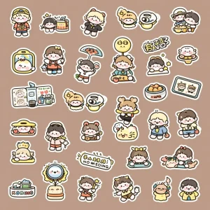 High Quality Custom Adhesive Cute Cartoon Stickers For Gift Packaging Sealing And Decoration