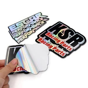 High Quality Custom Design Gradient Holographic Die Cut Vinyl Stickers with Brand Slogan for Festival Edition Merchandise