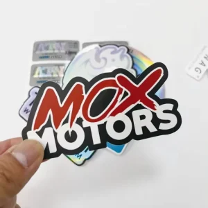 High Quality Custom PVC Vinyl Adhesive Sticker Waterproof Single Die Cut Logo Label Holographic Brand Advertising Bed Label
