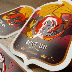 High Quality Custom Self Adhesive Digital Printing Waterproof Pvc Vinyl 3D Spot Uv Raised Label Promotion Die Cut Logo Stickers