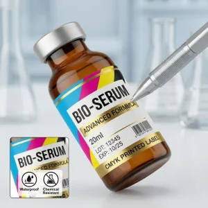 High Quality Custom Self Adhesive Vinyl Sticker Vial Label Printing CMYK Full Color Laboratory Bottle Packing Labels