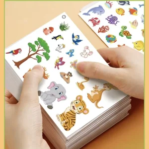 High Quality Durable Waterproof Custom Printed Adhesive Kiss Cut Stickers Sheets with RTS Animal Designs