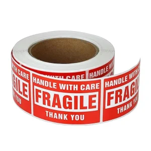 High Quality Fragile Label Permanent Adhesive Care Fragile Warning Packing Shipping Label Rolls