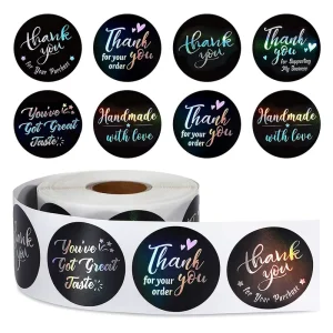 High Quality Holographic Stickers RTS 500PCS Per Roll 1in 25mm Custom Label Stickers