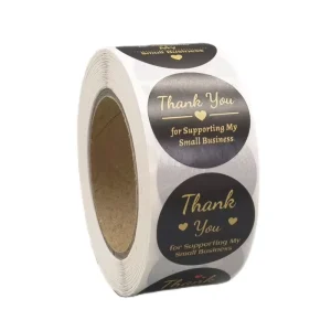 High Quality Printing Thermal Label Stickers 1 Inch Thanksgiving Cards Stickers Vinyl Kraft Paper Waterproof Business Sticker
