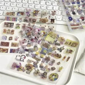 High Quality Self Adhesive Matte Waterproof Vinyl Cartoon Anime Stickers Clear Back PVC Kiss Cut Sticker Sheet Custom Sticker