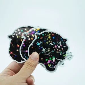 High Quality Self adhesive Waterproof Print Star holo Effect Foil Label Custom Kawaii Stickers Printing Label