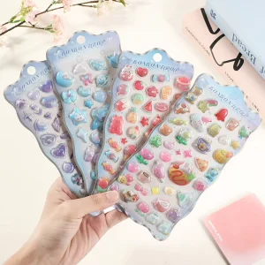 High Quality Transparent Epoxy Stickers Decorative Crystal Resin Dome Sticker Sheet Puffy Adhesive Sticker for DIY Scrapbooking
